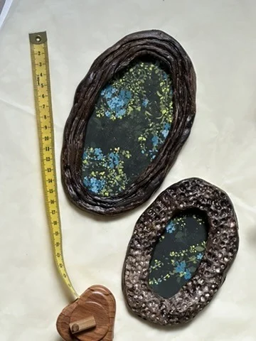 Wildflowers, a pair. Gouache on paper  ·  Hand-carved frame, artist's own